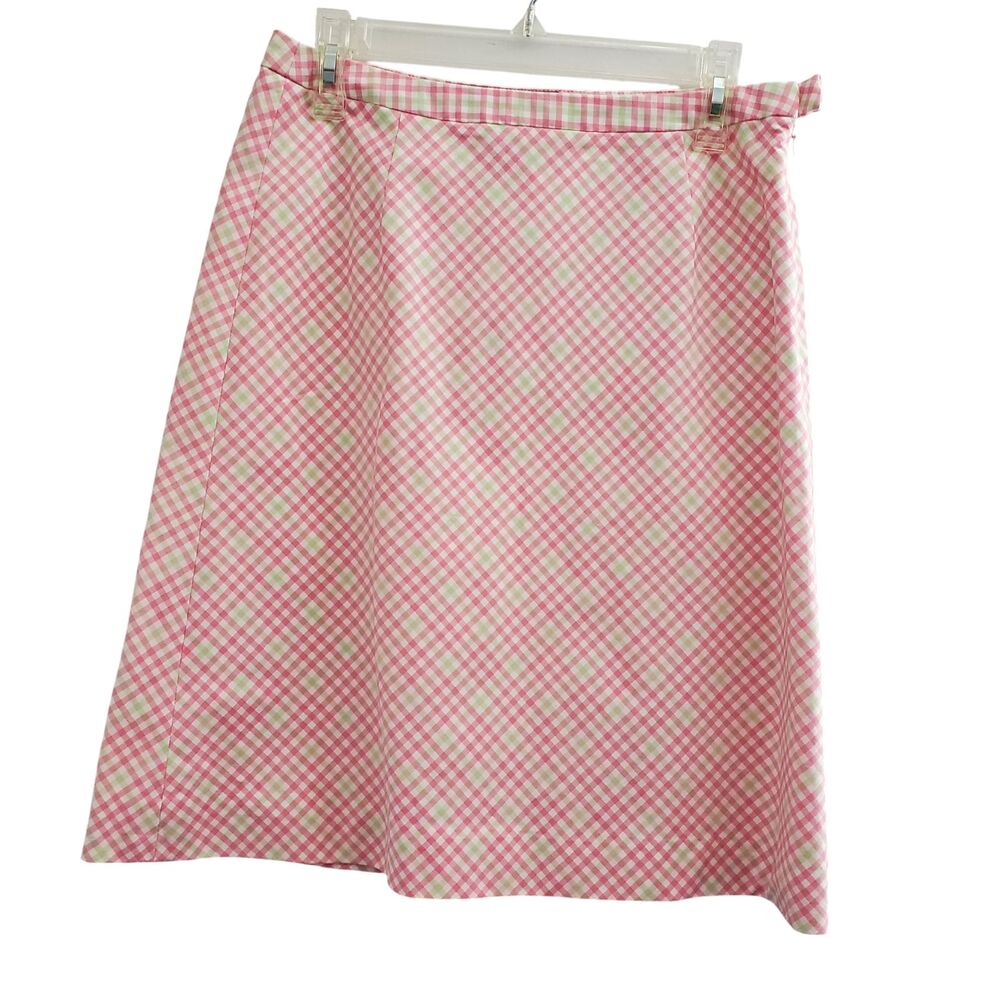 Brooks Brothers Multicolored Pastel Gingham Plaid Skirt Wm Size 8 Preppy - Picture 2 of 6